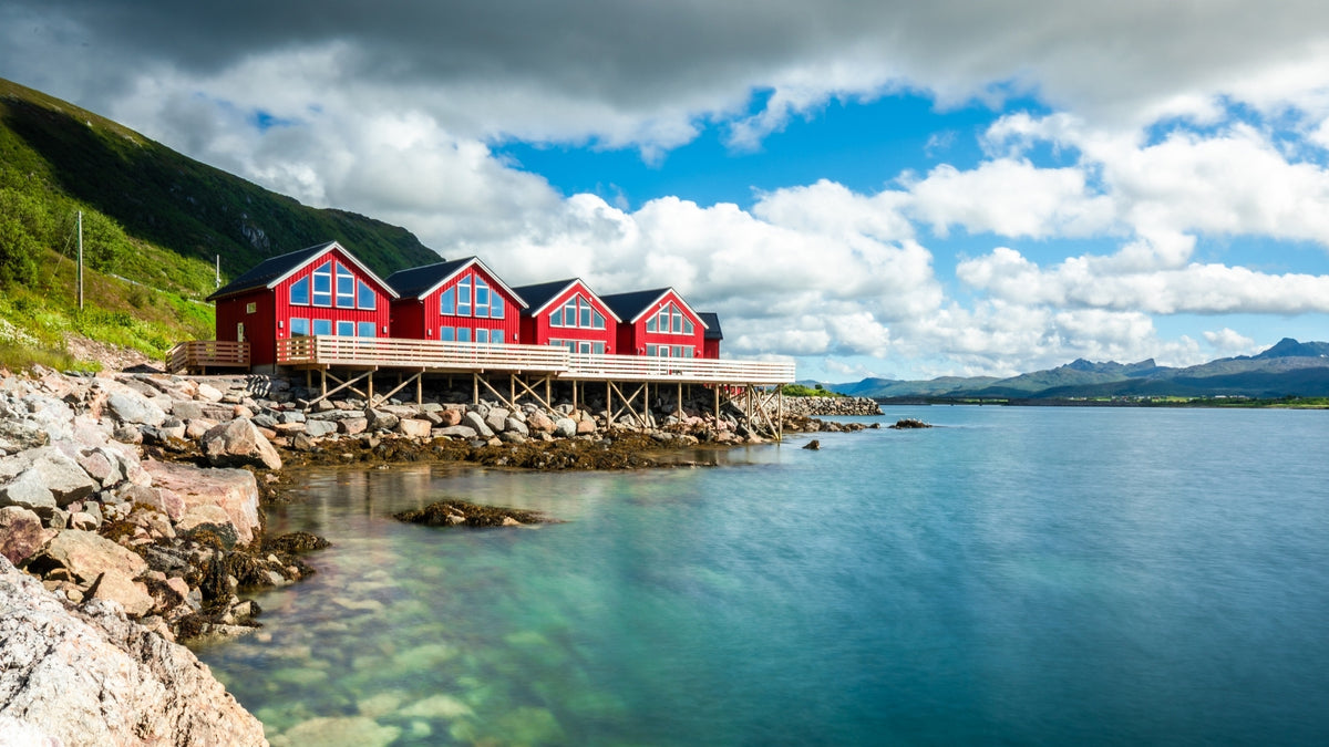 Rorbuer vid Nappstraumen i Lofoten
