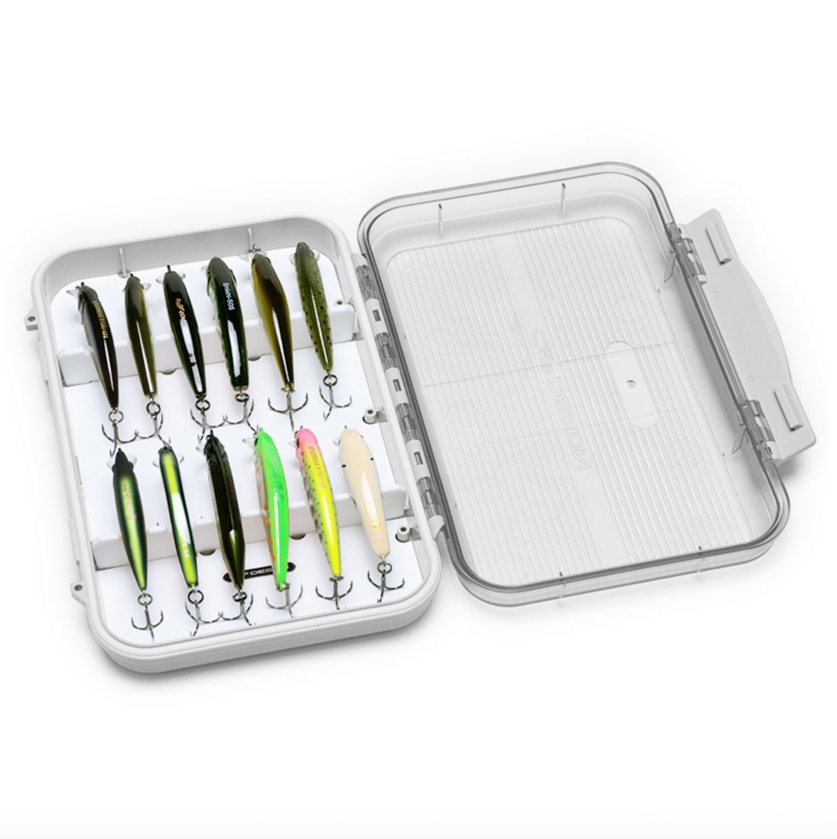 C&F Design Minnow Case 12 - Off-White/Clear Lid