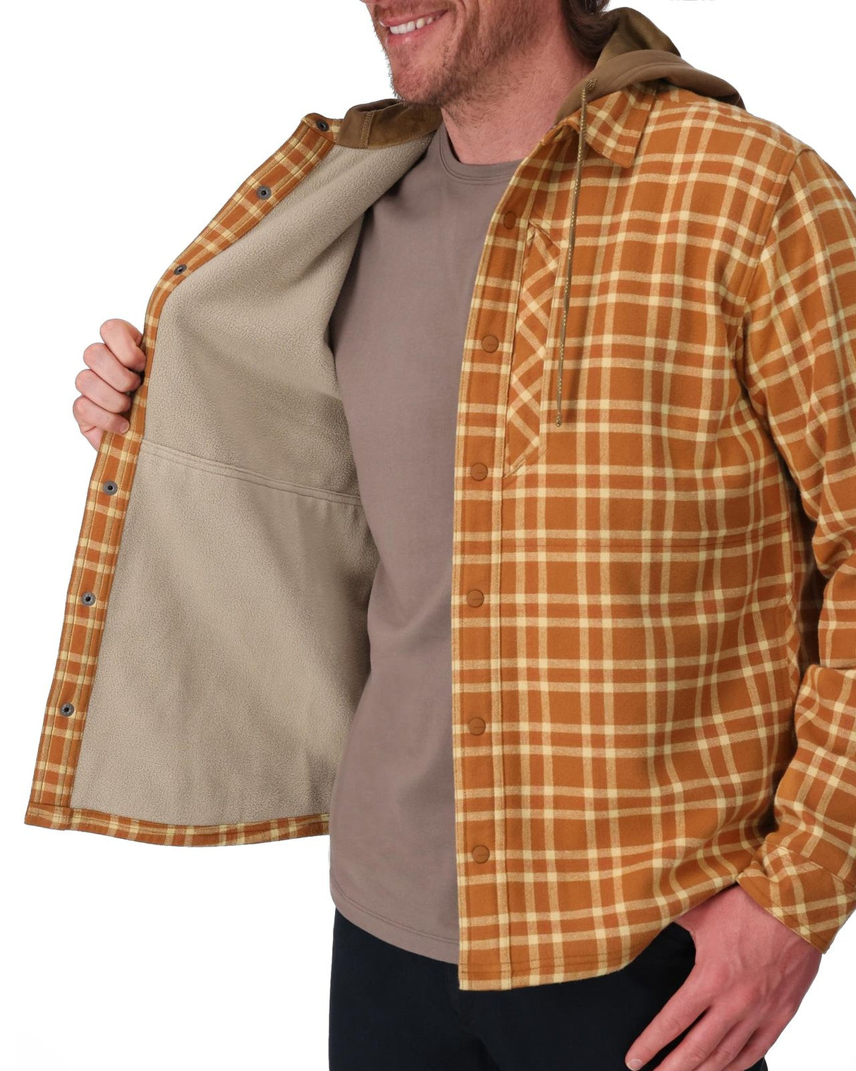 Simms Coldweather Hooded Shacket - Wakemup Plaid: Stonefly