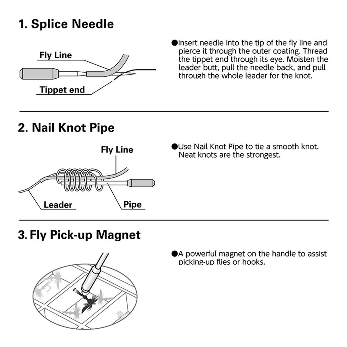 C&F Design 3-in-1 Nail Knot Pipe & Line Needle - Silver