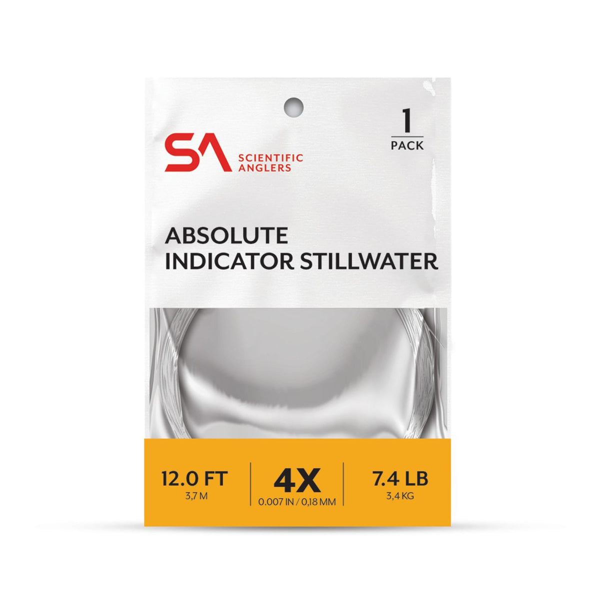 Scientific Anglers Absolute Indicator/Stillwater Leader 12' - Clear