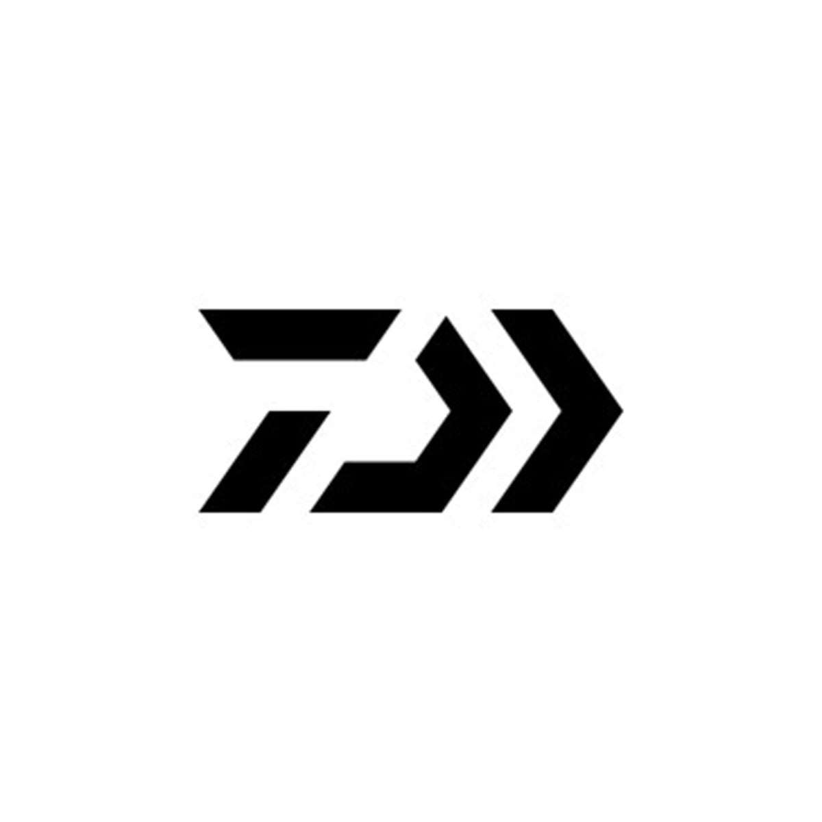 En djärv, svart geometrisk logotyp med vinkelformer som bildar två högerpilar och ett stiliserat D på en vit bakgrund.
