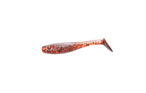 RenzStein RenzShad 7cm jiggar, transparent kropp med orange och svarta prickar, paddelsvans-perfekt för abborrfiske.