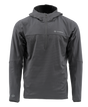 Skwala Fishing Fusion Tactical Hoody i mörkgrå fleece med huva, halv dragkedja och diskreta loggor - perfekt för fiskeäventyr.