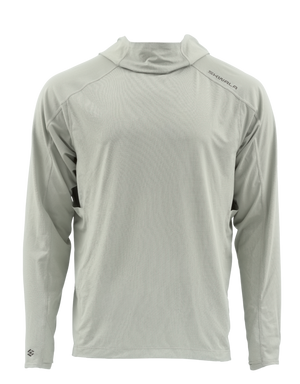 Skwala Fishing Sol Defense Hoody - ljusgrå fisketröja med långa ärmar, UPF skydd, logotyper, perfekt för sportfiske och resor.