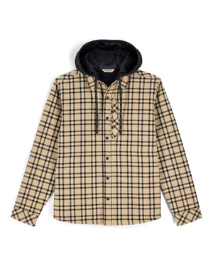 Simms Coldweather Hooded Shacket - Wakemup Plaid: Cork