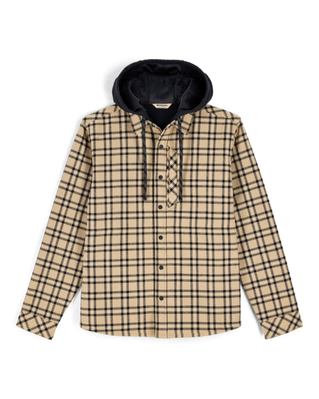 Simms Coldweather Hooded Shacket - Wakemup Plaid: Cork