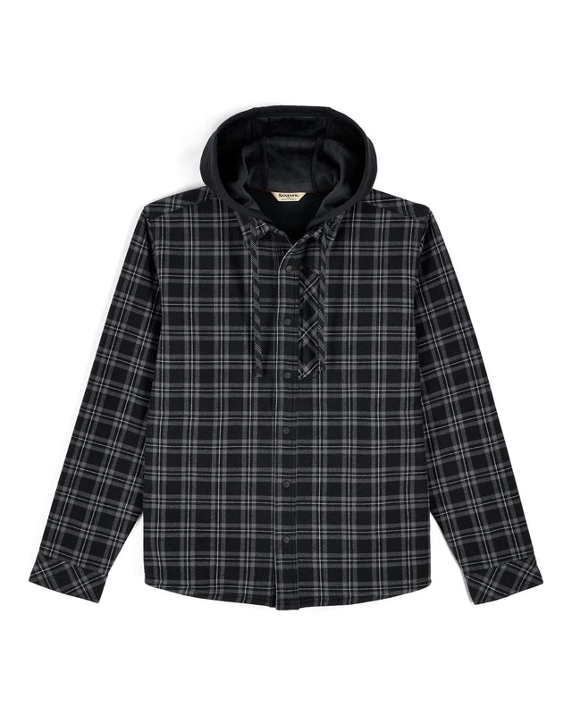 Simms Coldweather Hooded Shacket - Wakemup Plaid: Black