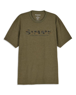 Simms Shroud Fill Logo T-Shirt - Military Heather