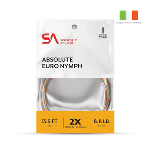 Scientific Anglers Absolute Euro Nymph Leader 13.5' - White/Orange/Green