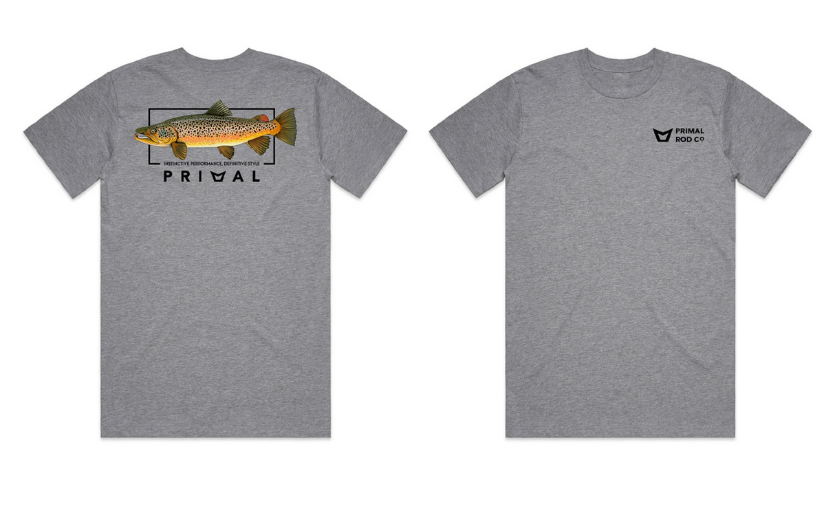 Primal Artist Tee Brown Trout - Grey Marle