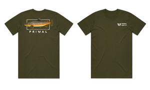 Primal Artist Tee Brown Trout - Olive
