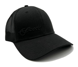 Scott Fly Rod Co. All Black out Mesh Hat - Black