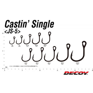 Decoy JS-5 Castin' Single storleksguide från #2 till 10/0
