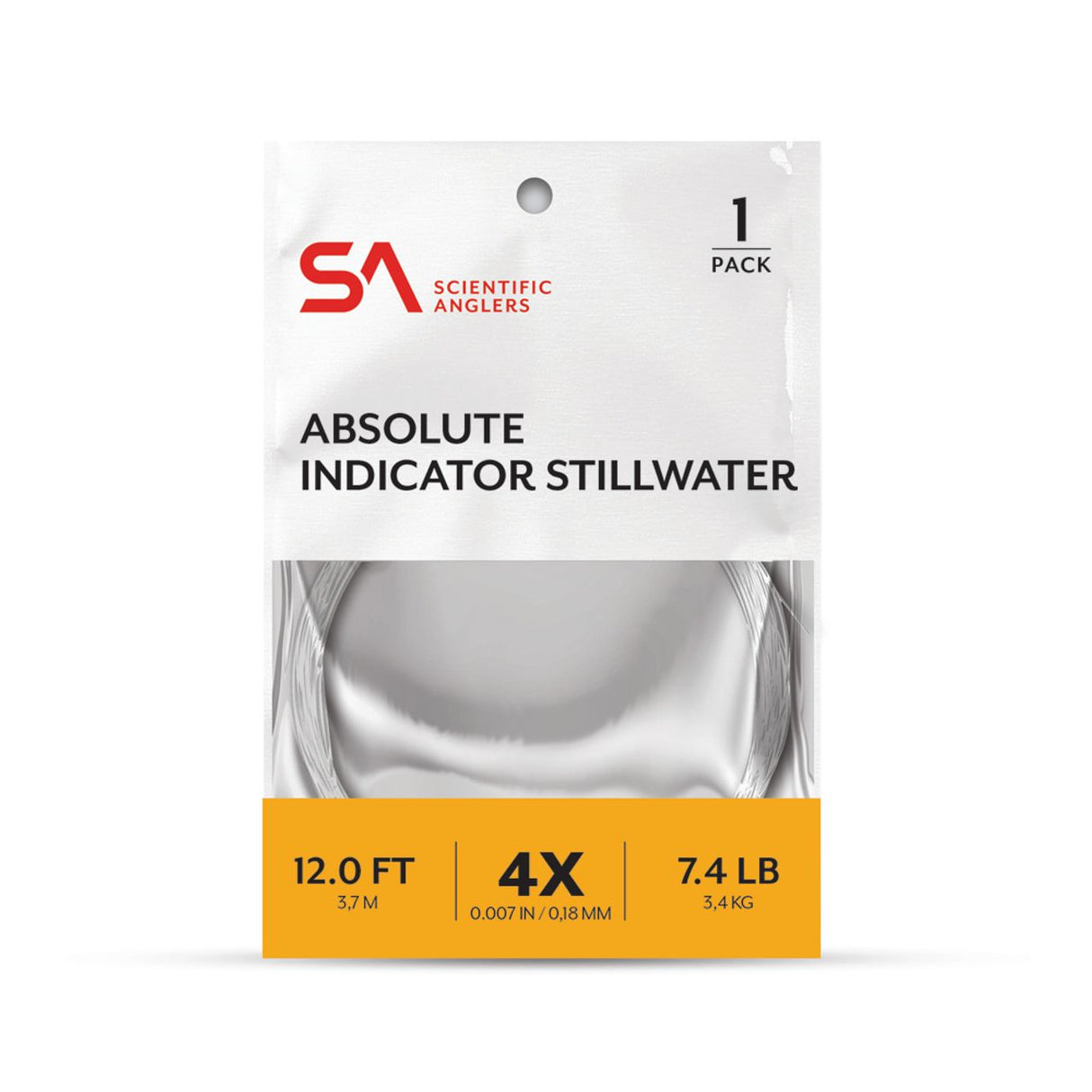 Scientific Anglers Absolute Indicator/Stillwater Leader 12' - Clear
